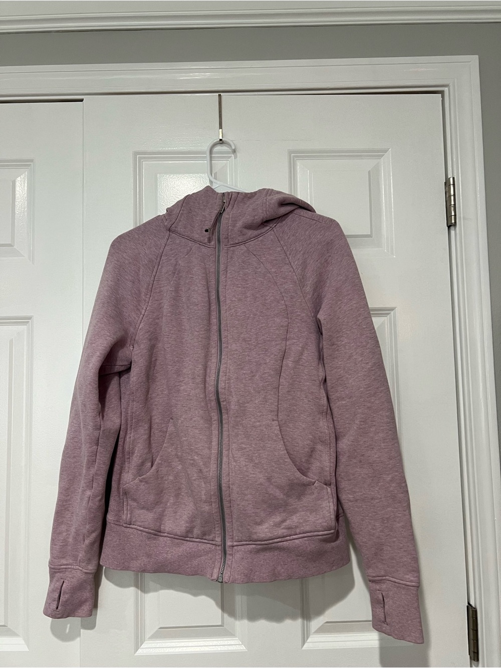 Women’s scuba Hooded Zip sweatshirt Heathered Pink size 10